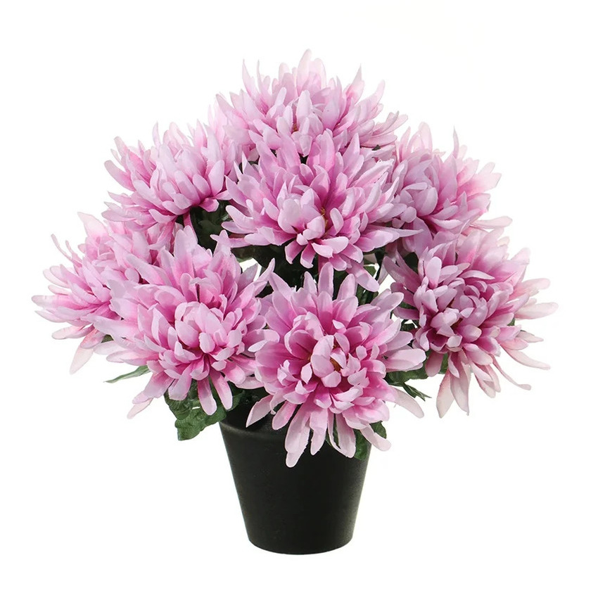 Kunstbloemen plant in pot lila paars tinten 28 cm Bloemenstuk ornament