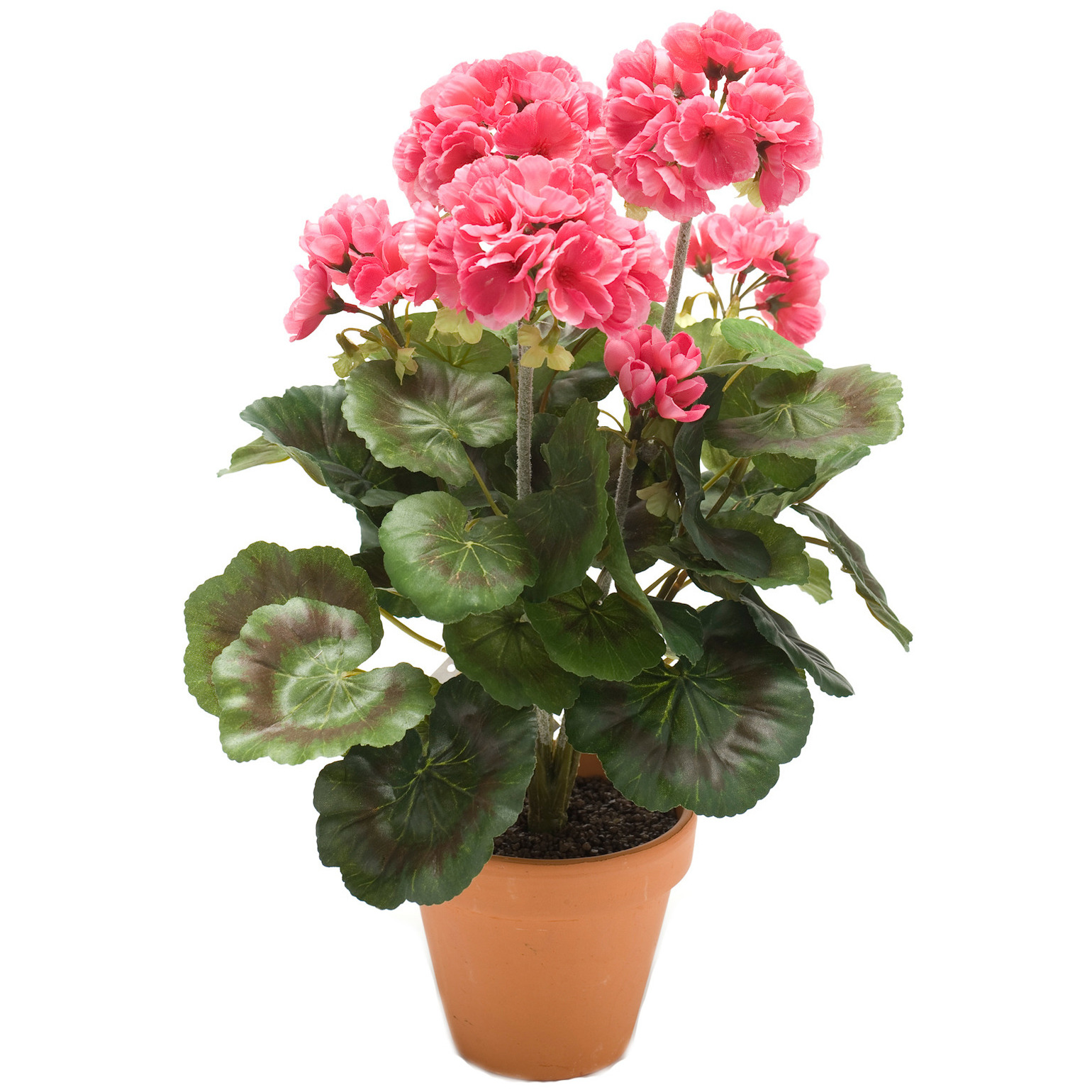 Kunstbloemen roze Geranium kunstplant 38 cm