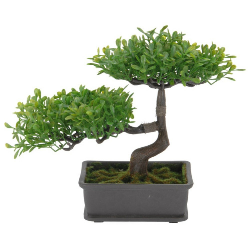 Kunstplant bonsai boompje in pot Japans decoratie 27 cm lichtgroene blaadjes