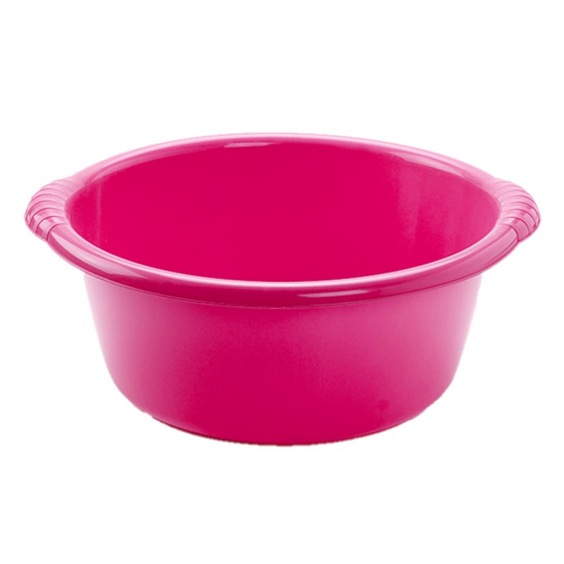 Kunststof teiltje-afwasbak rond 25 liter roze
