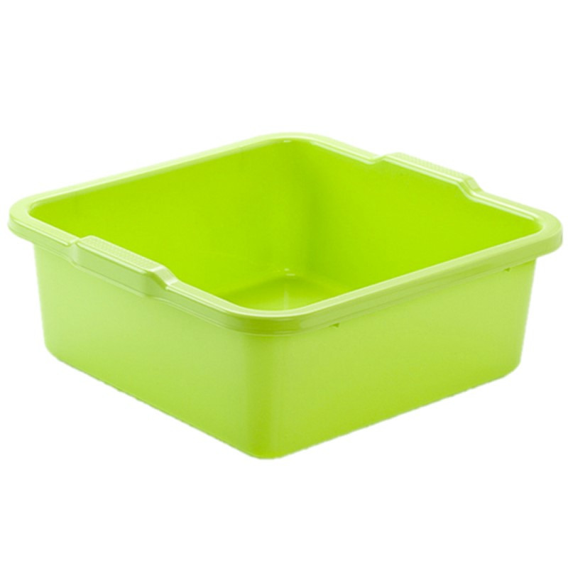 Kunststof teiltje-afwasbak vierkant 11 liter groen
