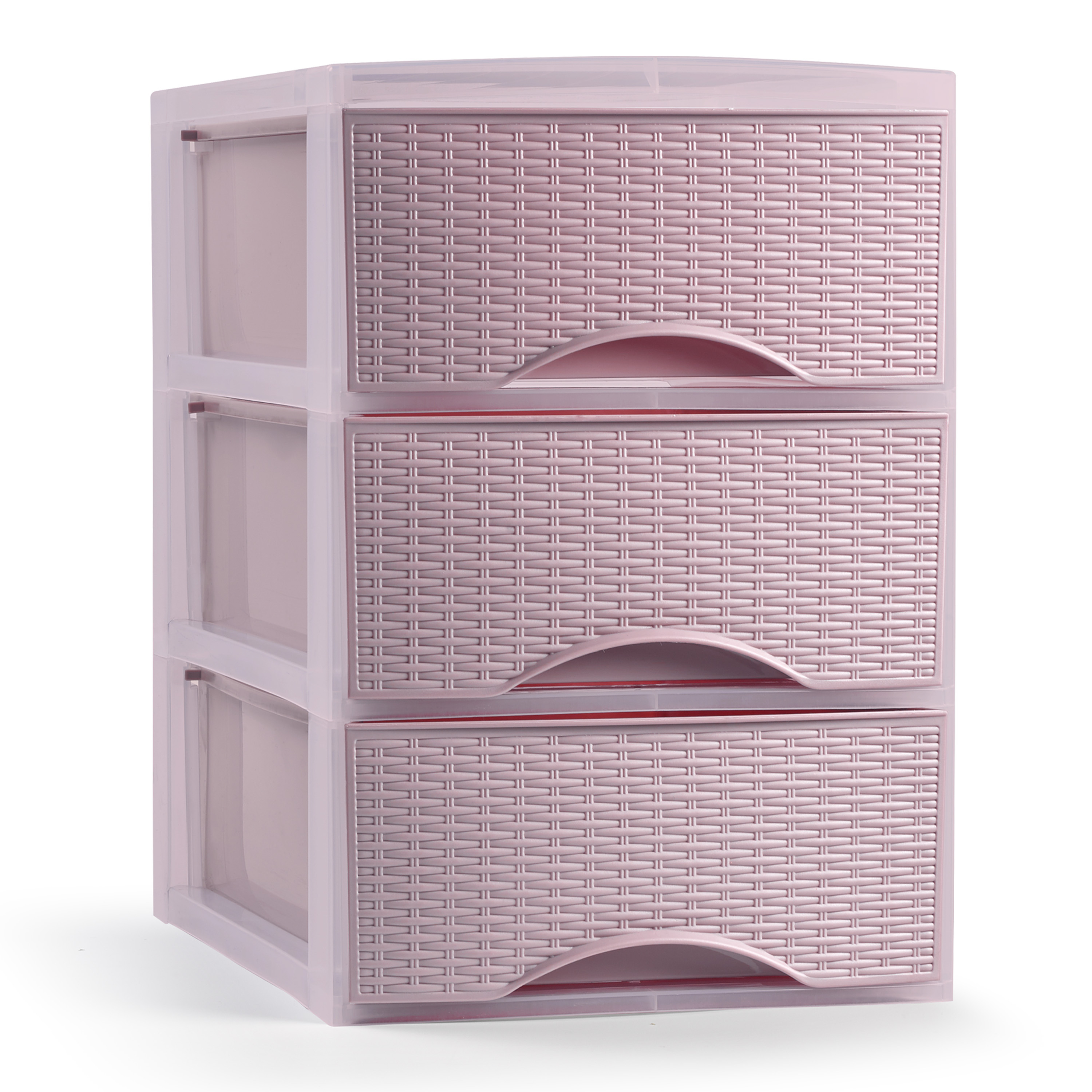 Ladeblokje-bureau organizer met 3x lades roze L18 x B25 x H25 cm plastic