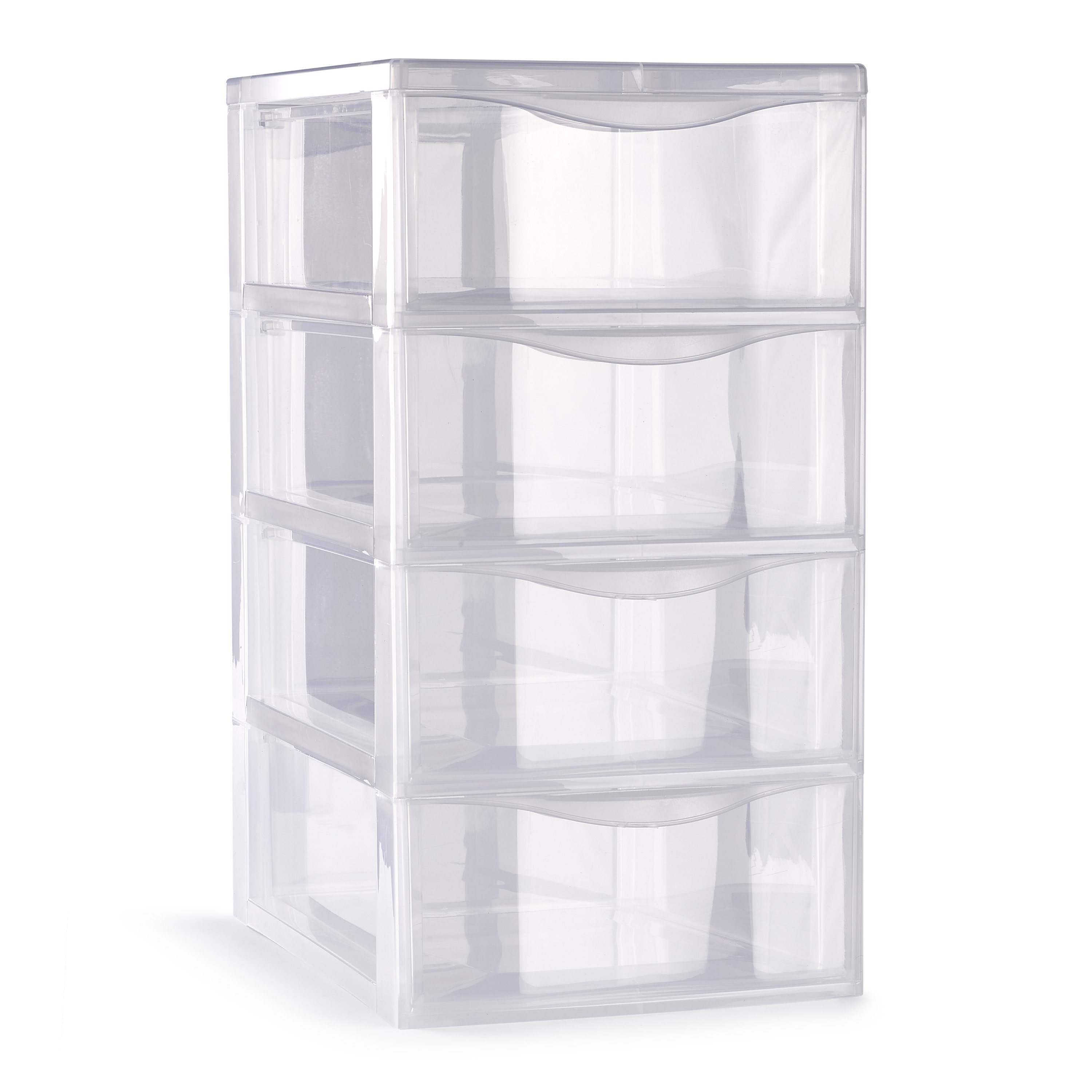 Ladeblokje-bureau organizer met 4x lades transparant L18 x B25 x H33 cm plastic