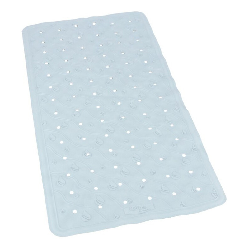 Lichtblauwe anti-slip badmat 36 x 76 cm rechthoekig