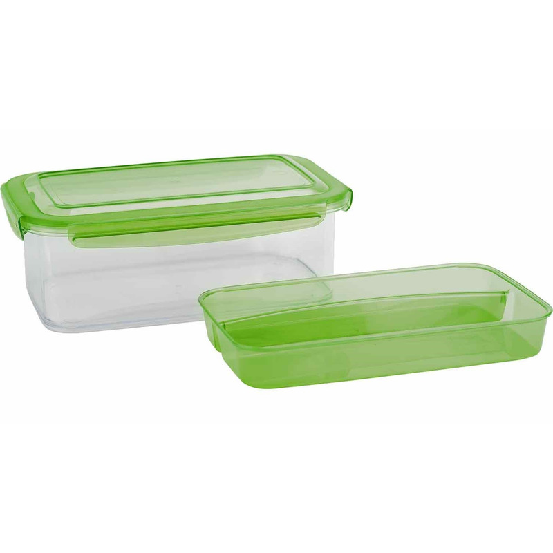 Lunchbox met bestek bakje groen 1,9 liter