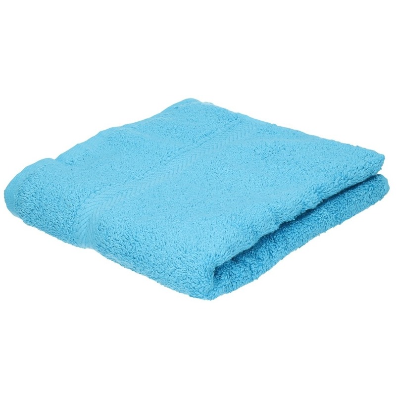 Luxe handdoeken turquoise 50 x 90 cm 550 grams