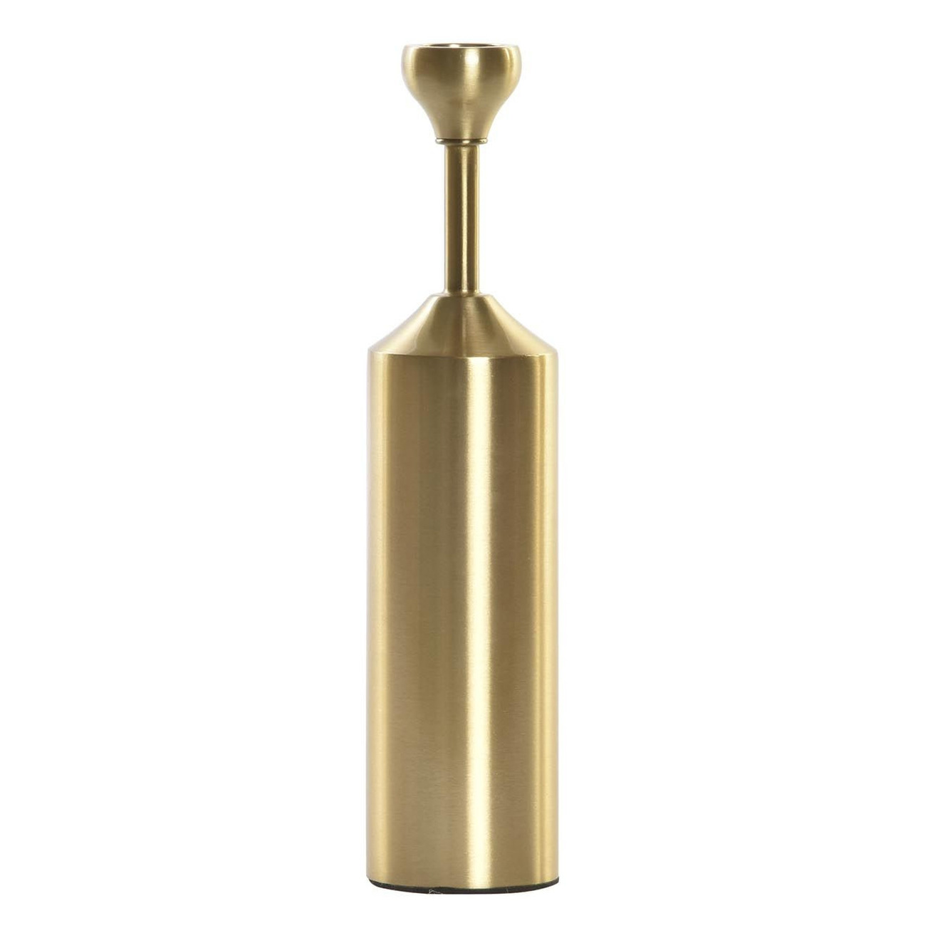 Luxe kaarsenhouder-kandelaar goud metaal 5 x 5 x 22 cm