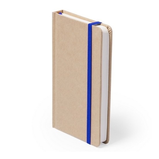 Luxe schriftje-notitieboekje blauw met elastiek A6 formaat