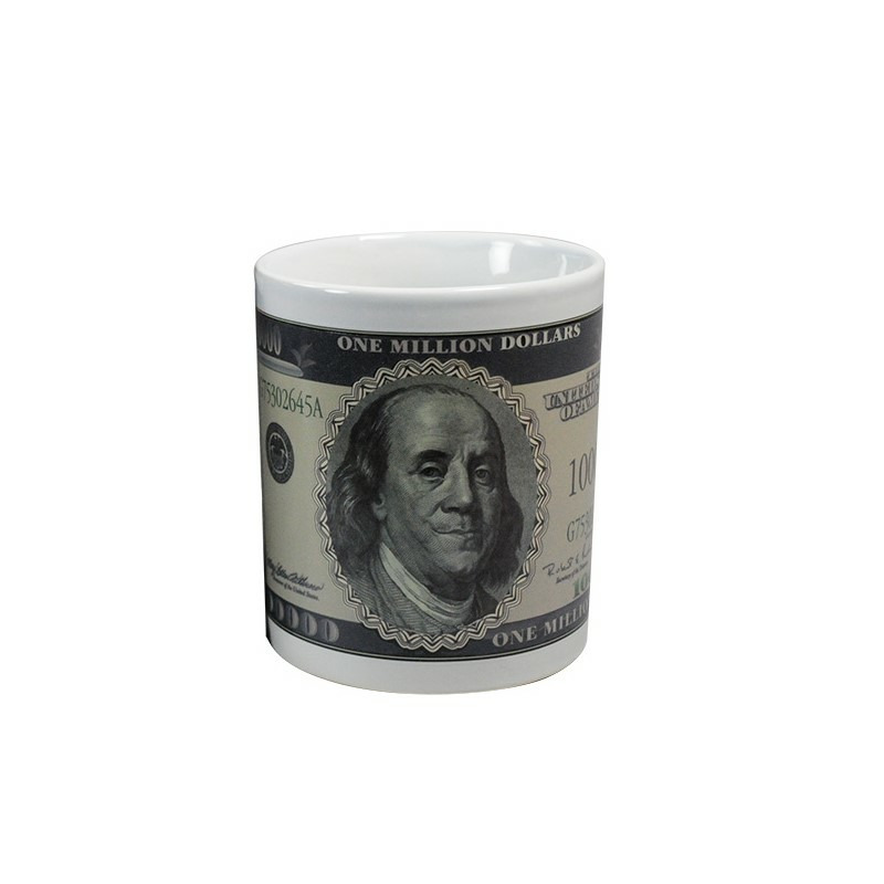 Magische beker-mok dollar print zwart-wit