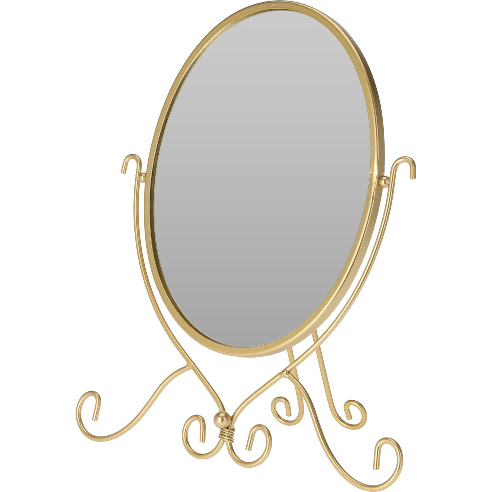 Make-up tafelmodel spiegel 28 x 32 cm gouden rand - Romantic sierlijk model
