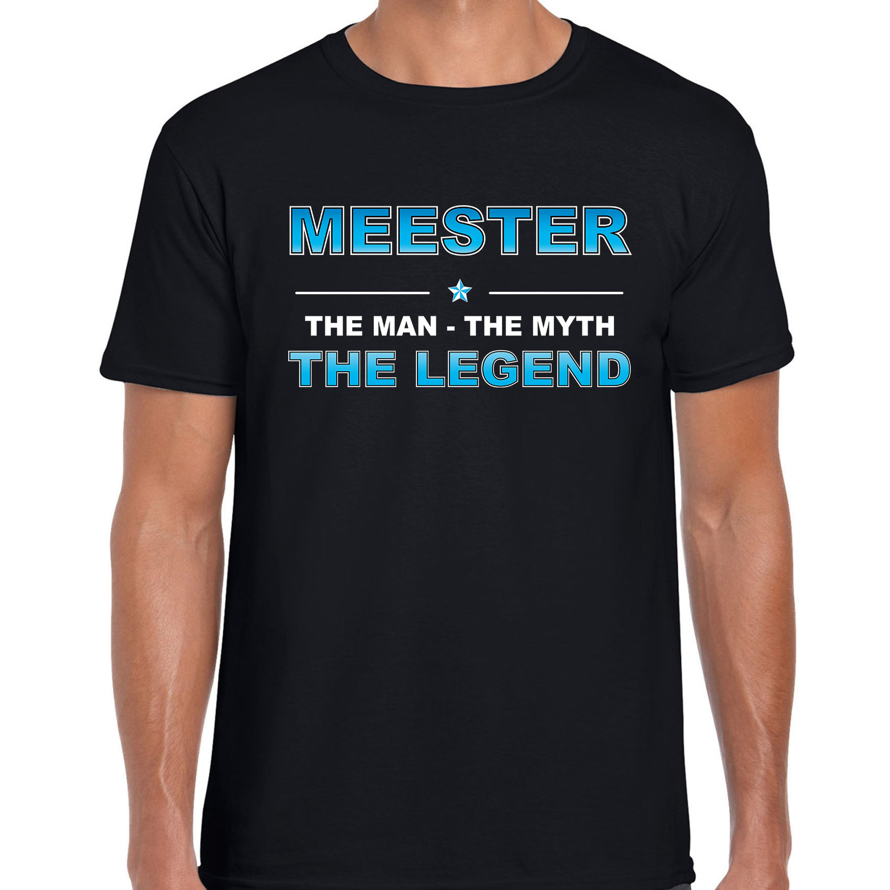 Meester the legend cadeau t-shirt zwart voor heren
