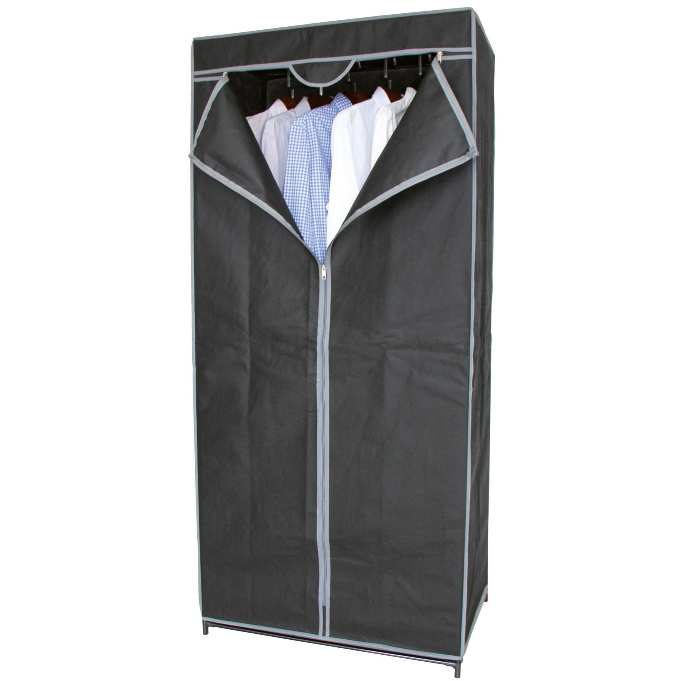 Mobiele kledingkast met hang stang opvouwbaar grijs 70 x 45 x 160 cm