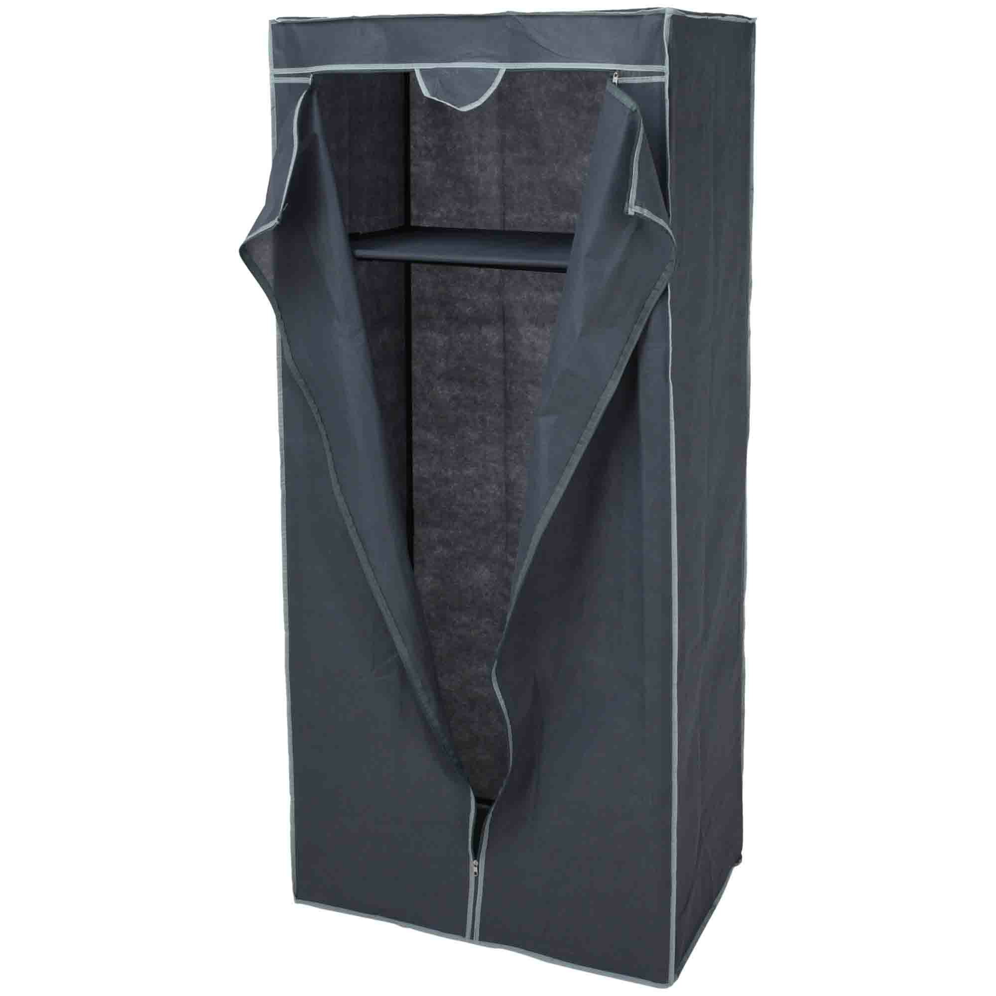 Mobiele opvouwbare kledingkast grijs 160 cm