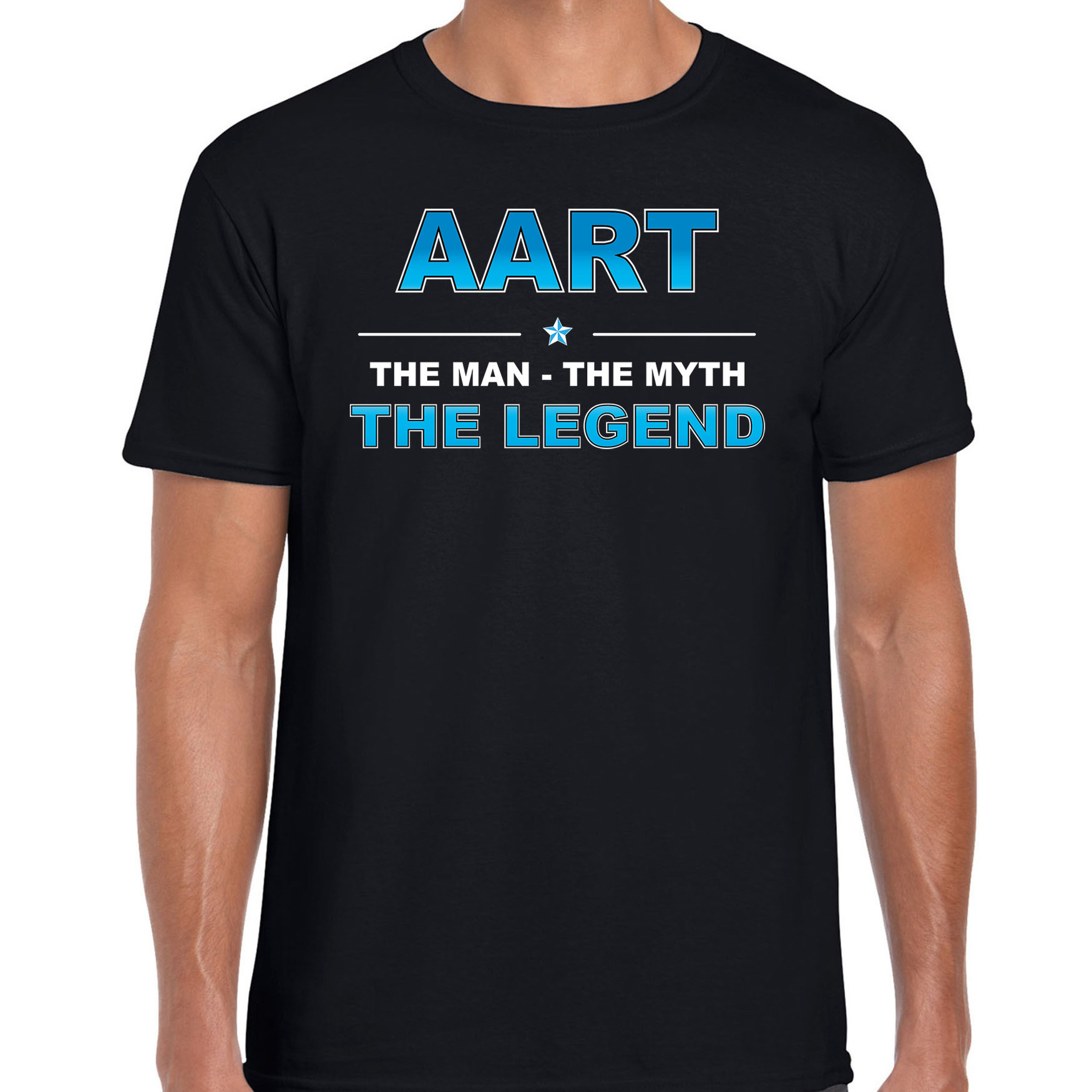 Naam cadeau t-shirt Aart the legend zwart voor heren