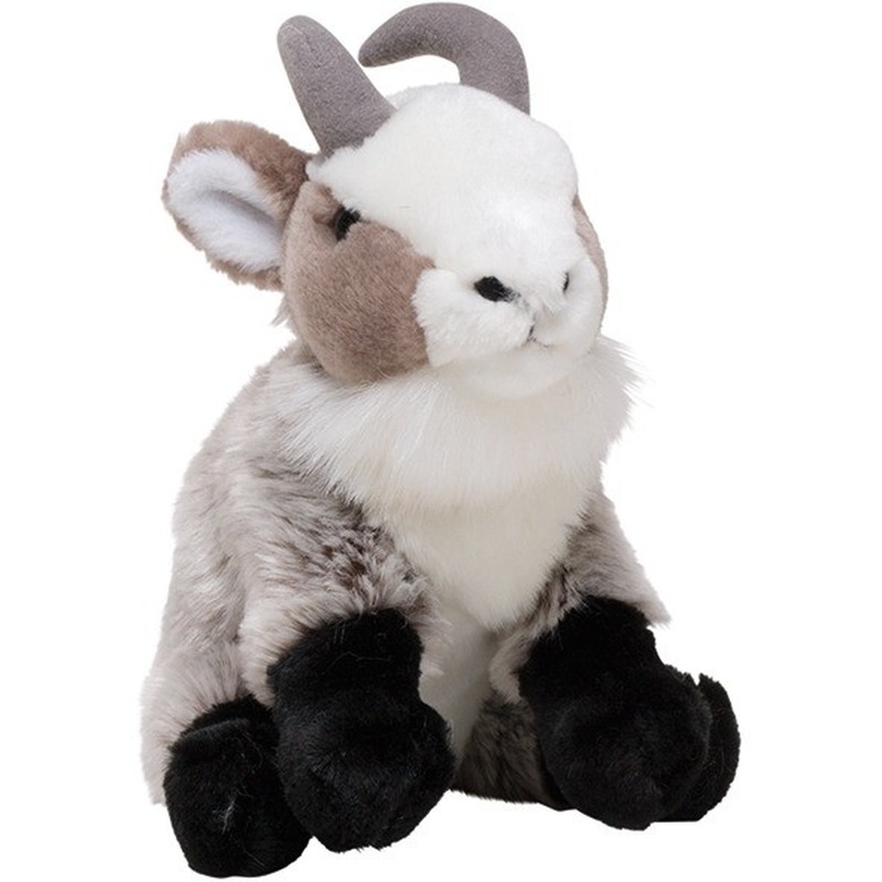 Nature Planet geiten knuffel grijs 18 cm pluche stof speelgoed