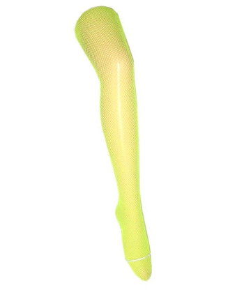 Neon gele net panty voor dames