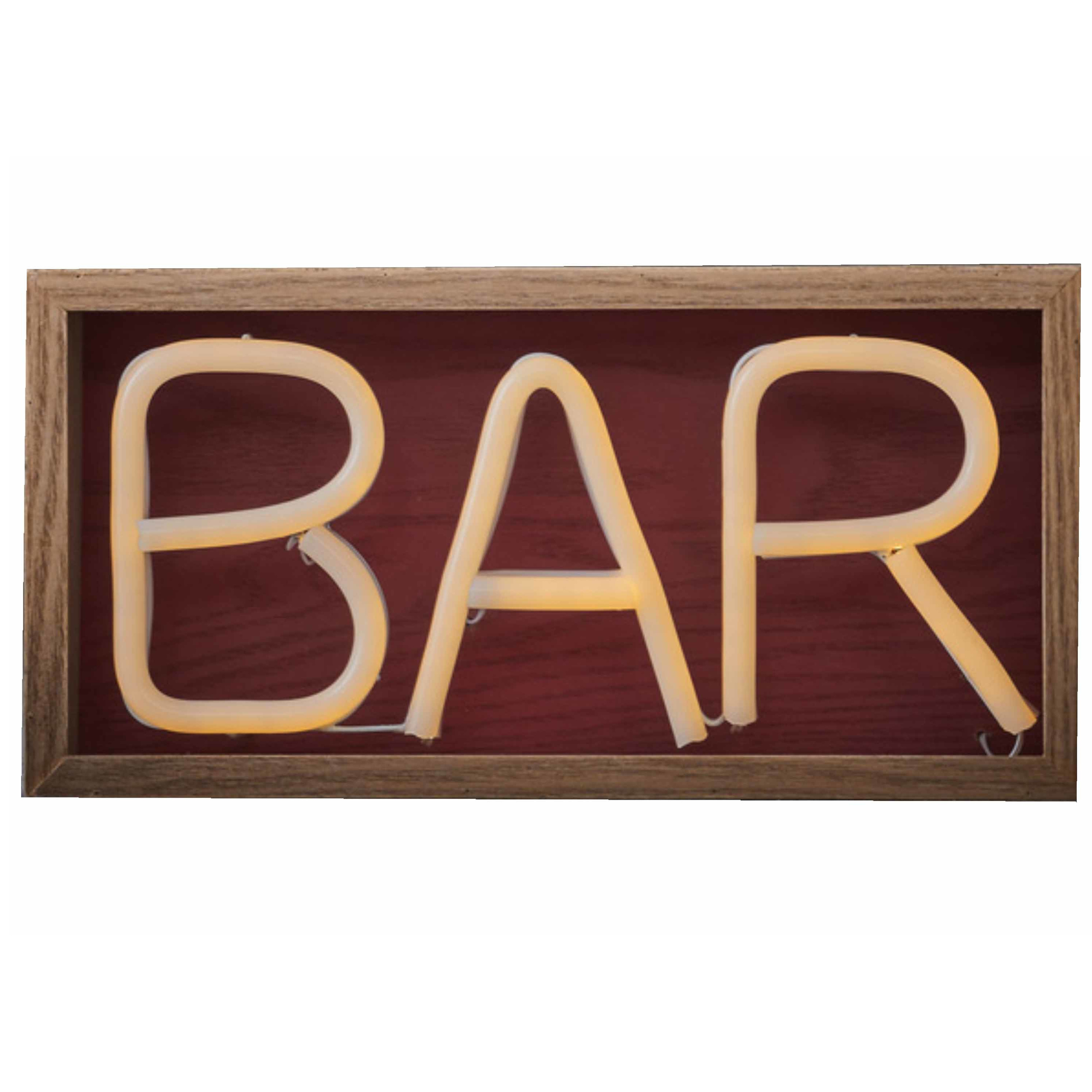 Neon led verlicht kroeg/pub/bar bord BAR 30 cm