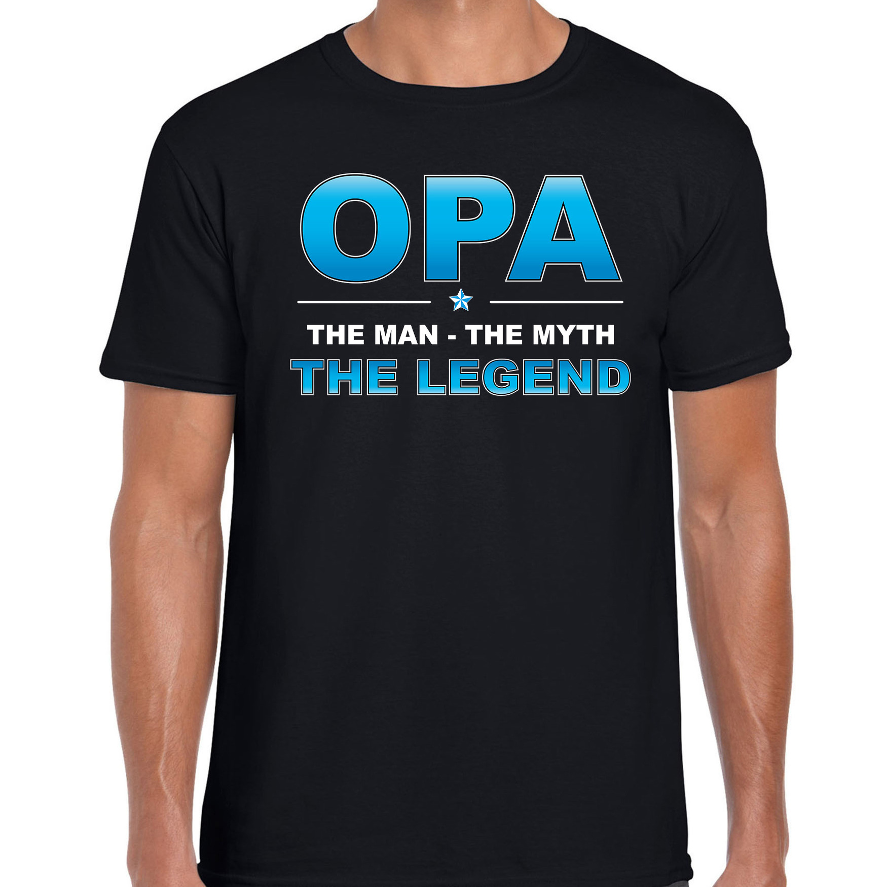 Opa the legend cadeau t-shirt zwart voor heren