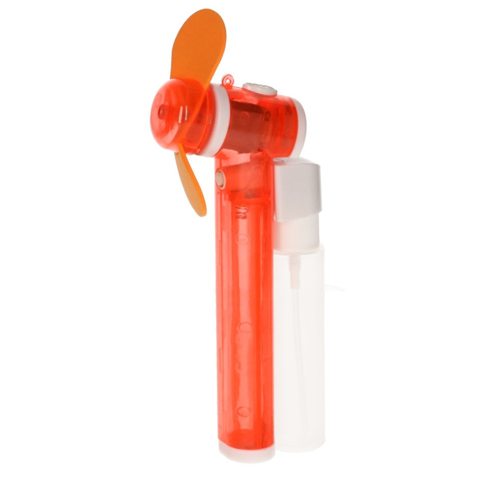 Oranje hand ventilators met water verdamper 16 cm
