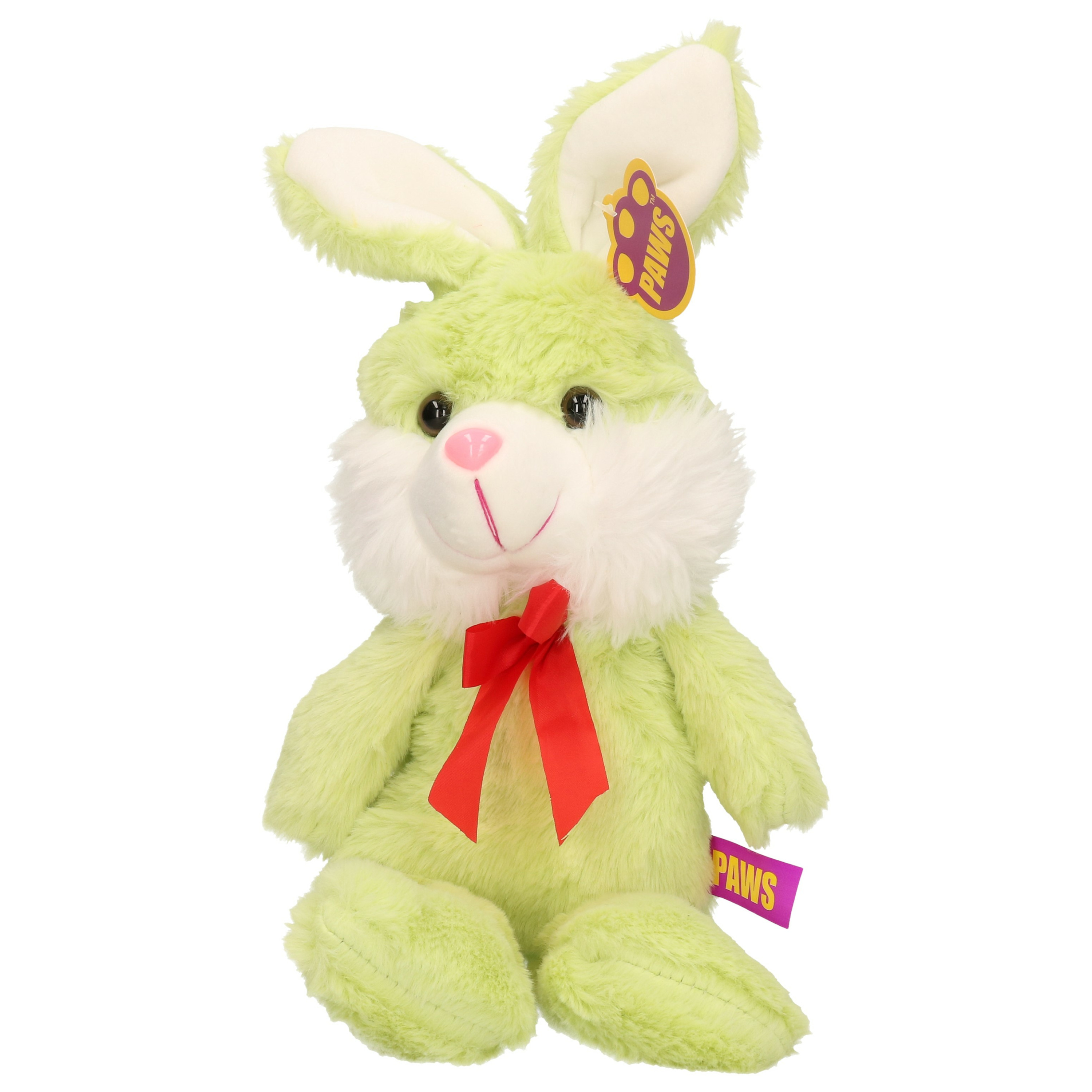 Paashaas-haas-konijn knuffel dier zachte pluche groen cadeau 32 cm met strikje