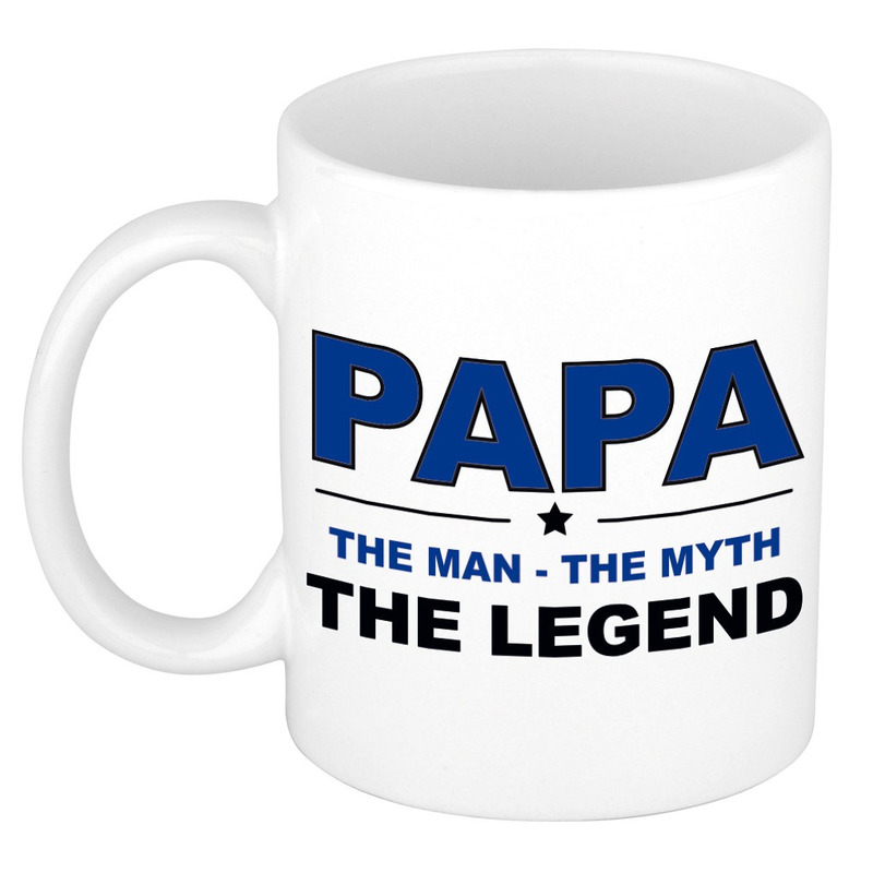 Papa the legend cadeau mok-beker wit 300 ml