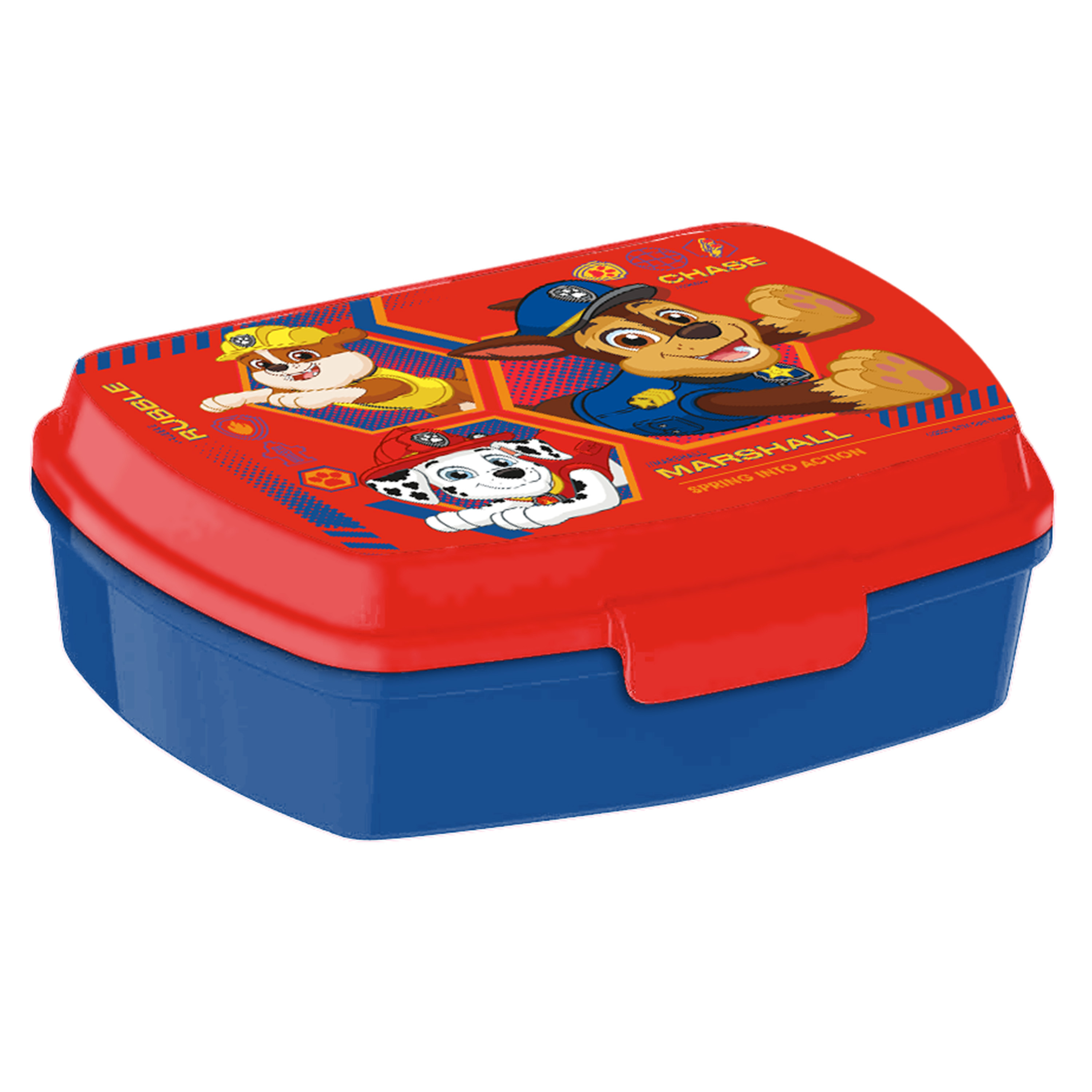 Paw Patrol broodtrommel-lunchbox voor kinderen rood kunststof 20 x 10 cm