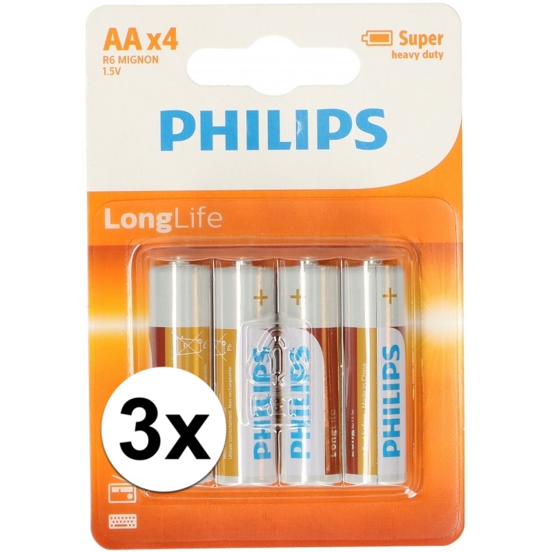 Philips 12 stuks AA batterijen