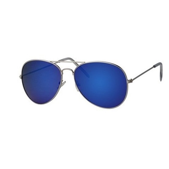 Piloten zonnebril-feestbril met blauwe glazen voor volwassenen