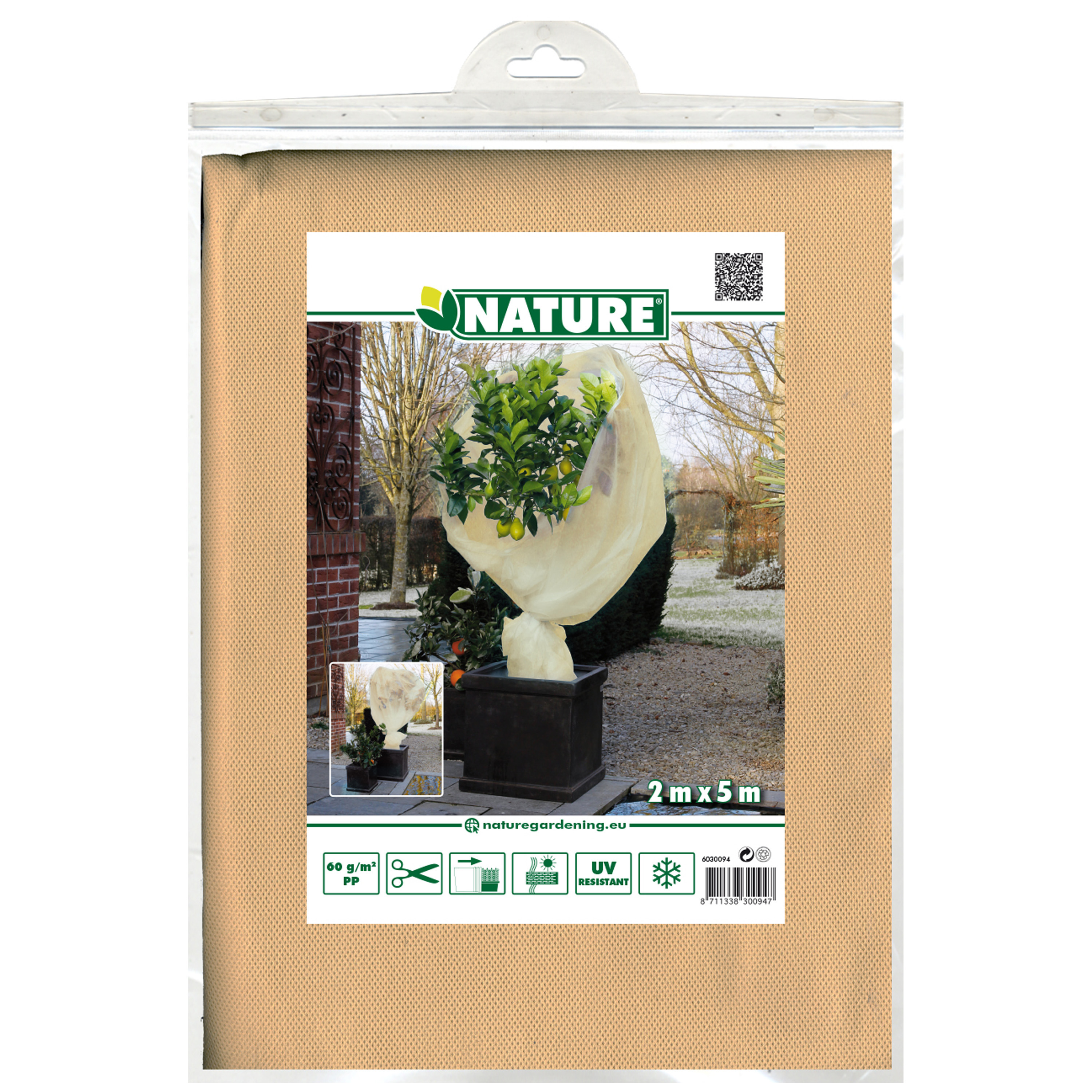 Plantenhoes XL 5 x 2 meter beige anti-vorst planten beschermhoes 500 x 200 cm