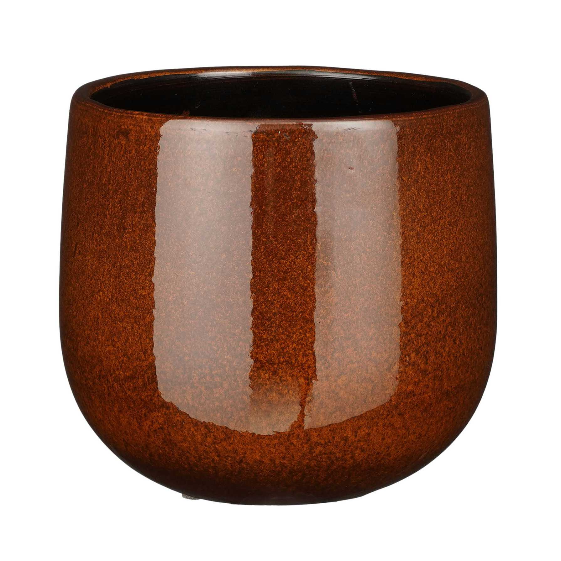 Plantenpot-bloempot keramiek terra bruin speels licht gevlekt patroon D18-H16 cm