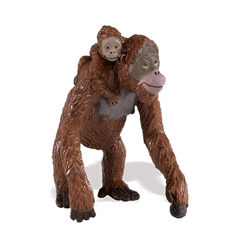 Plastic speelgoed figuur Orang Oetan aap met baby 9 cm
