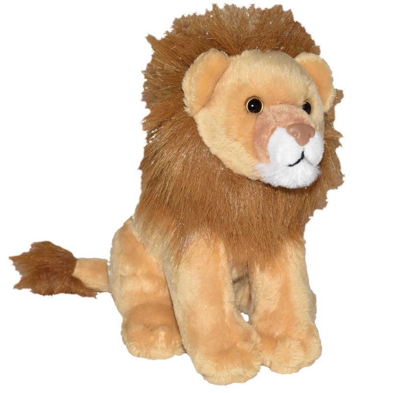 Pluche bruine leeuw knuffel met geluid 20 cm speelgoed