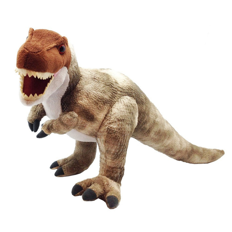 Pluche bruine T-rex dinosaurus knuffel mega 38 cm