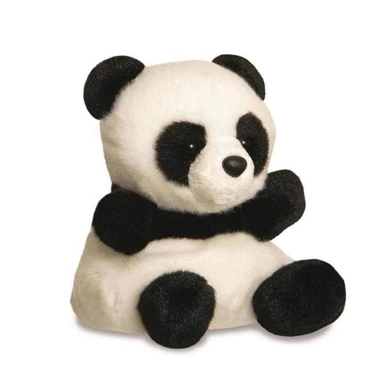 Pluche dieren knuffels zwart-witte panda van 13 cm