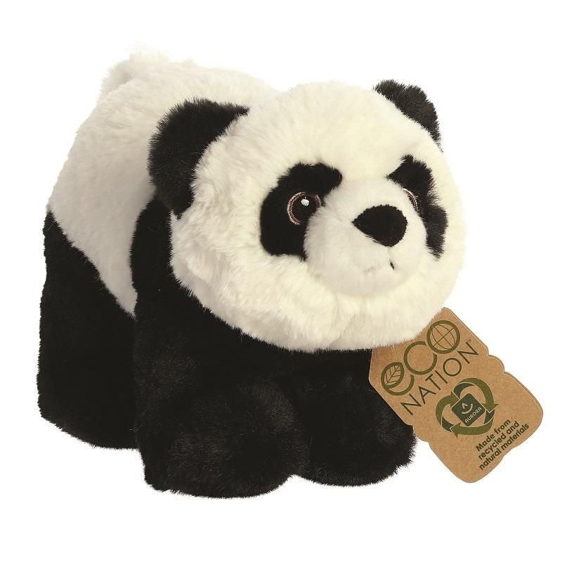 Pluche dieren knuffels zwart-witte panda van 23 cm