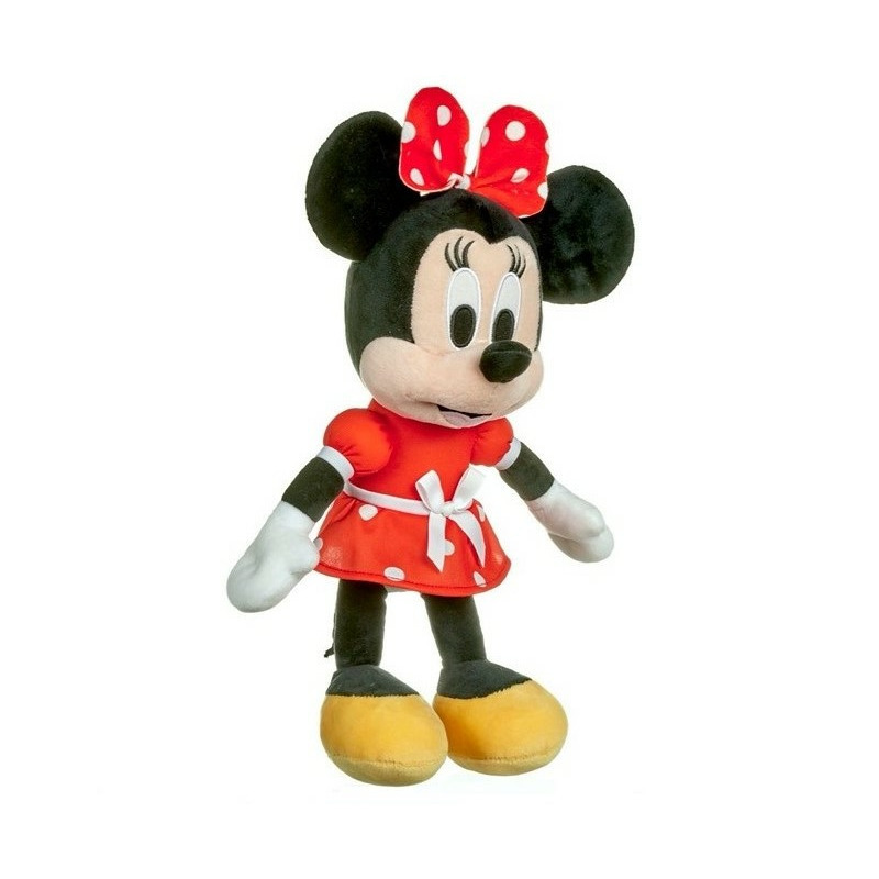 Pluche Disney knuffel Minnie Mouse in rode jurk 30 cm