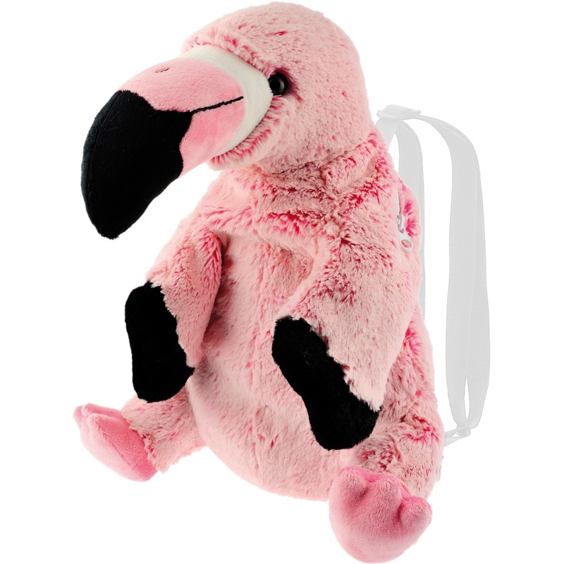Pluche flamingo vogel rugtas/rugzak knuffel 32 cm
