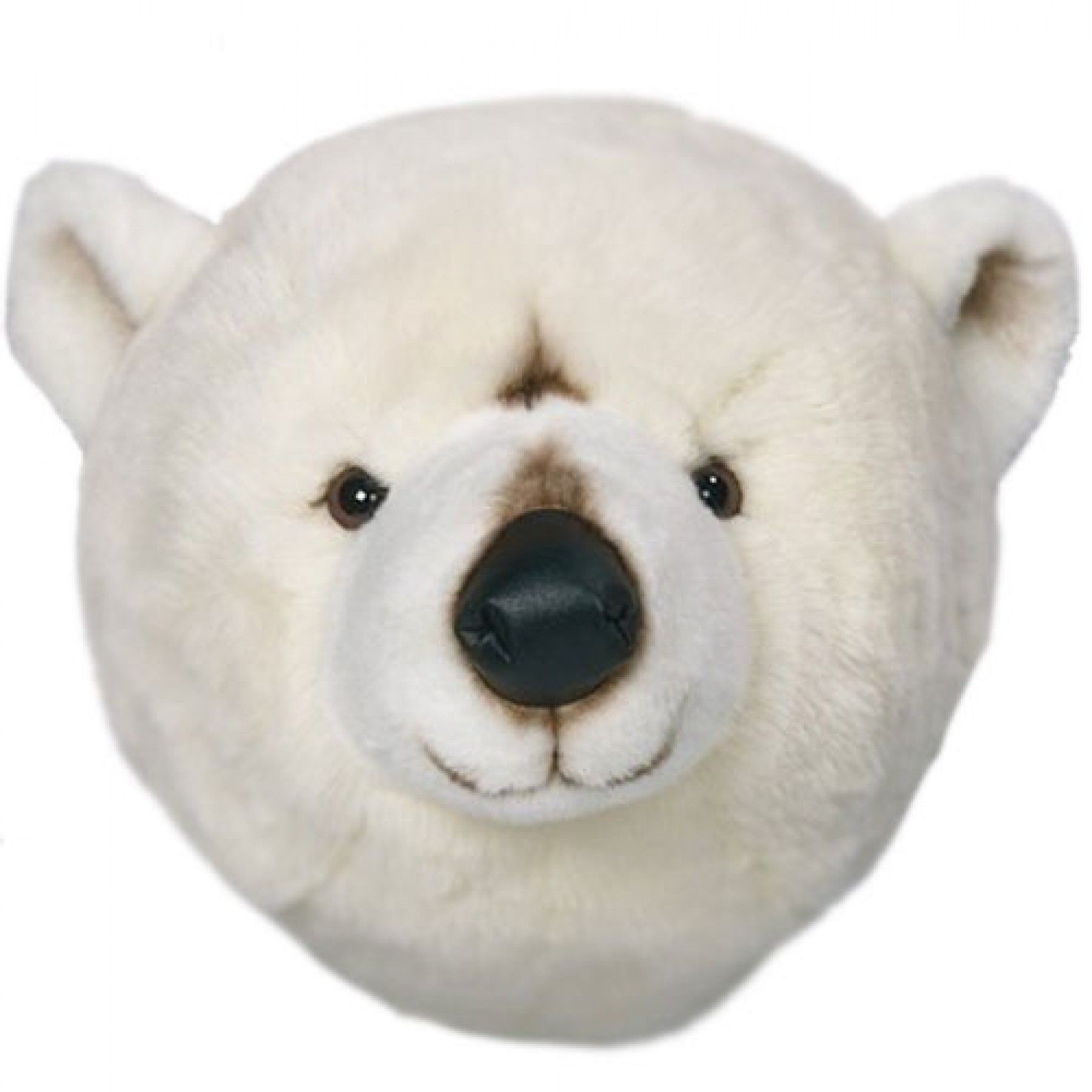 Pluche ijsbeer dierenhoofd knuffel 30 cm muurdecoratie