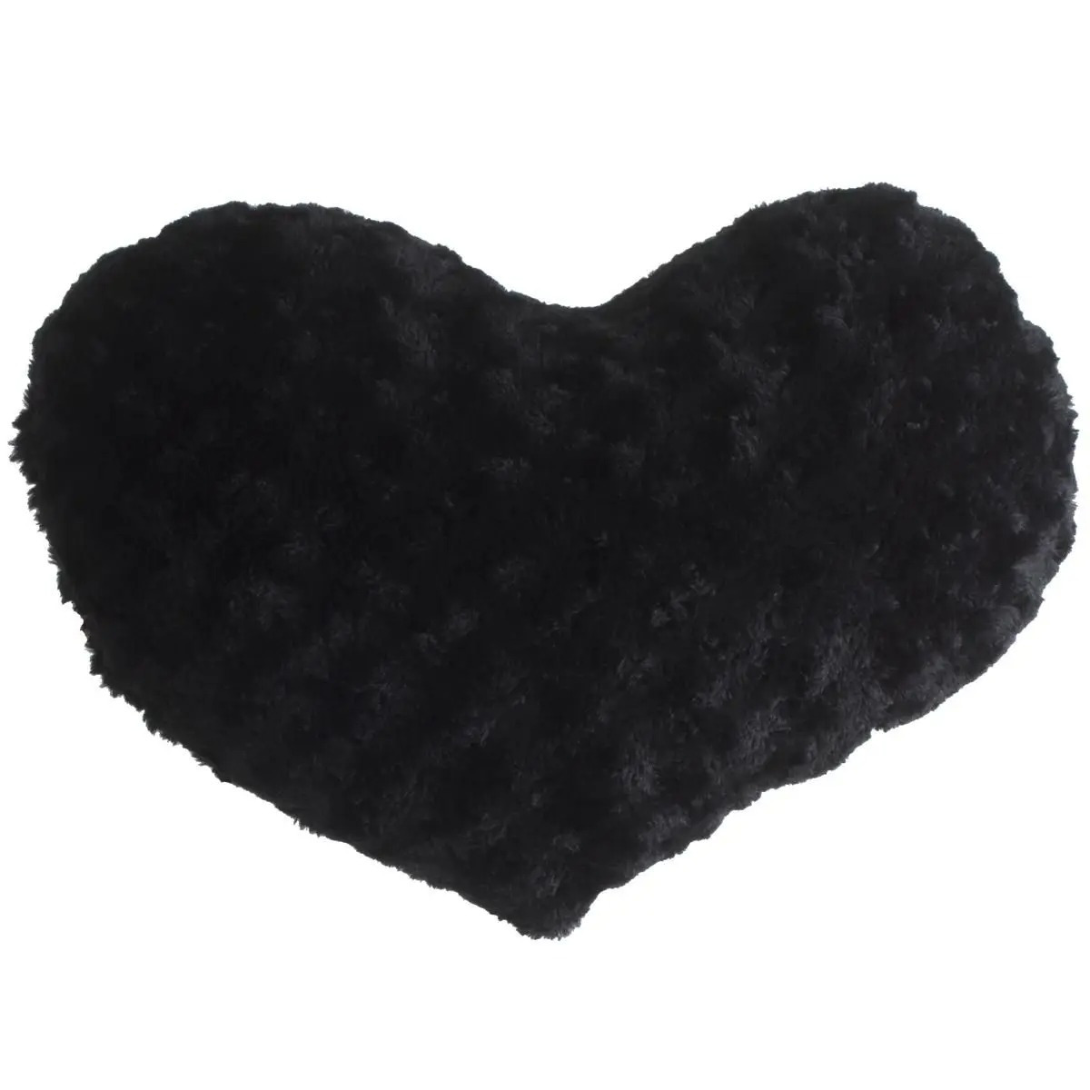 Pluche kussen hart zwart 28 x 36 cm