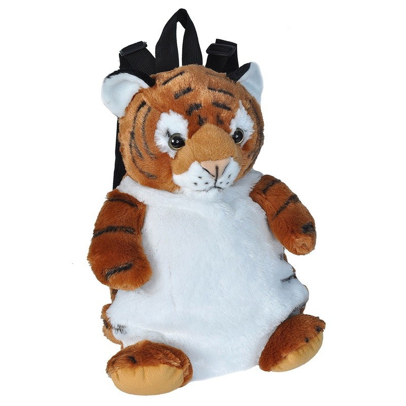 Pluche tijger rugzak-rugtas knuffel 33 cm