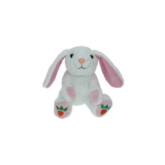Pluche witte konijn-haas knuffel 14 cm speelgoed