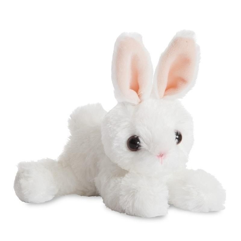 Pluche witte konijn-haas knuffel 20 cm speelgoed