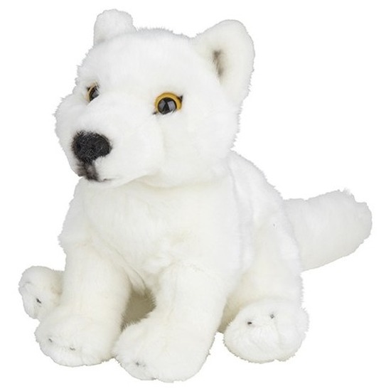 Pluche witte wolf/wolven knuffel 18 cm speelgoed