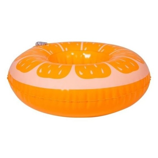 Poppen-knuffel opblaas zwemband sinaasappel 17 cm