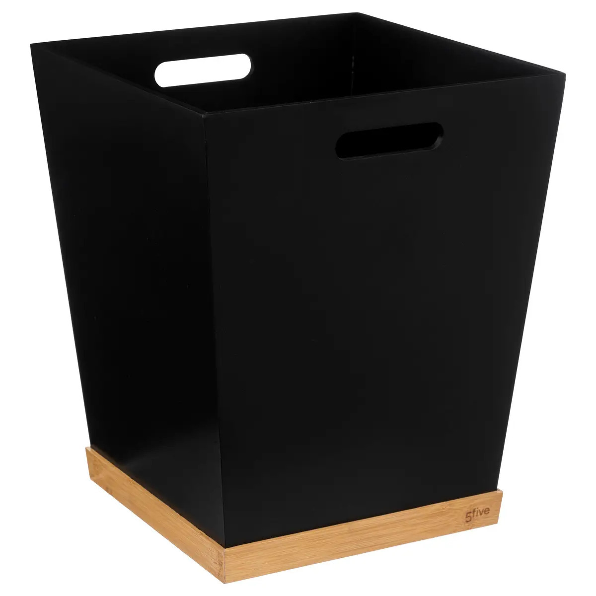 Prullenbak-vuilnisbak 23 liter mdf hout zwart-lichtbruin 27 x 27 x 32 cm kantoor