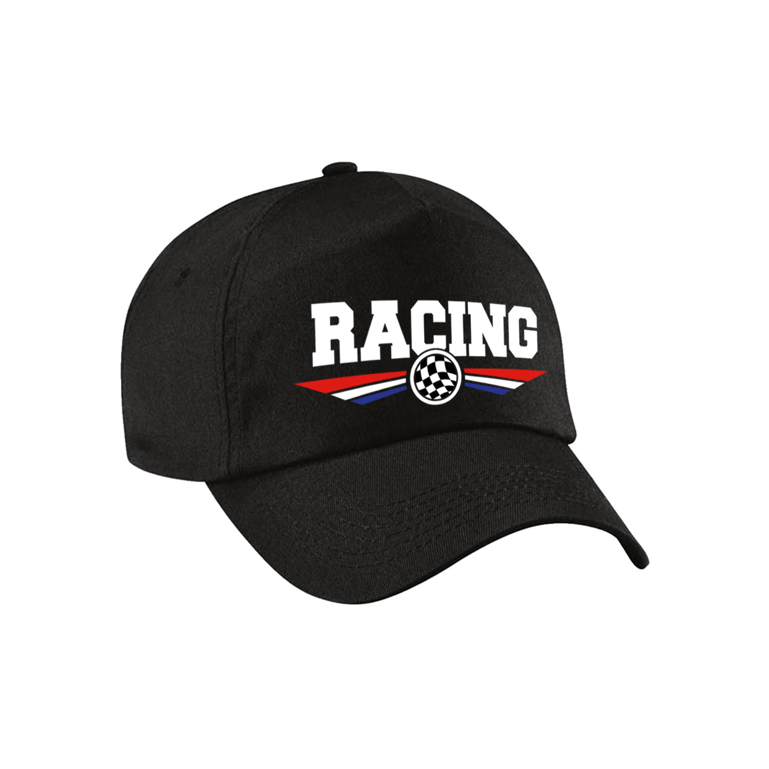 Racing coureur supporter pet-baseball cap met Nederlandse vlag zwart voor kinderen