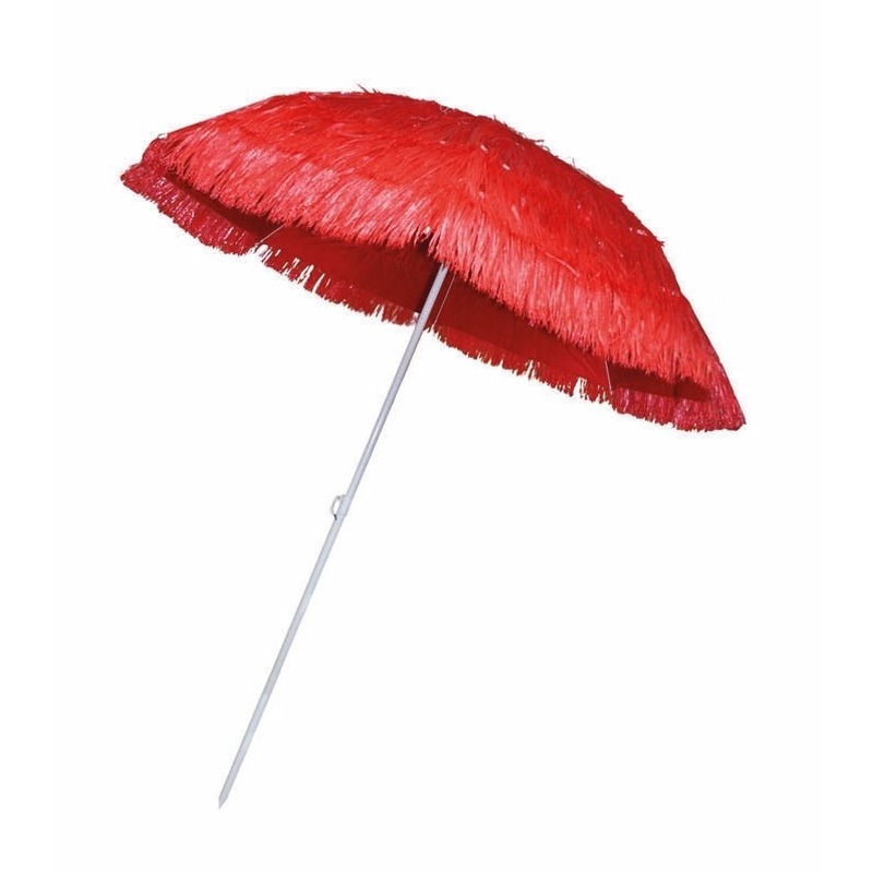 Rieten strand parasol rood