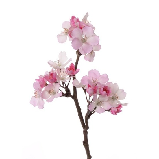 Roze appelbloesem kunstbloem-tak met 17 bloemetjes 36 cm