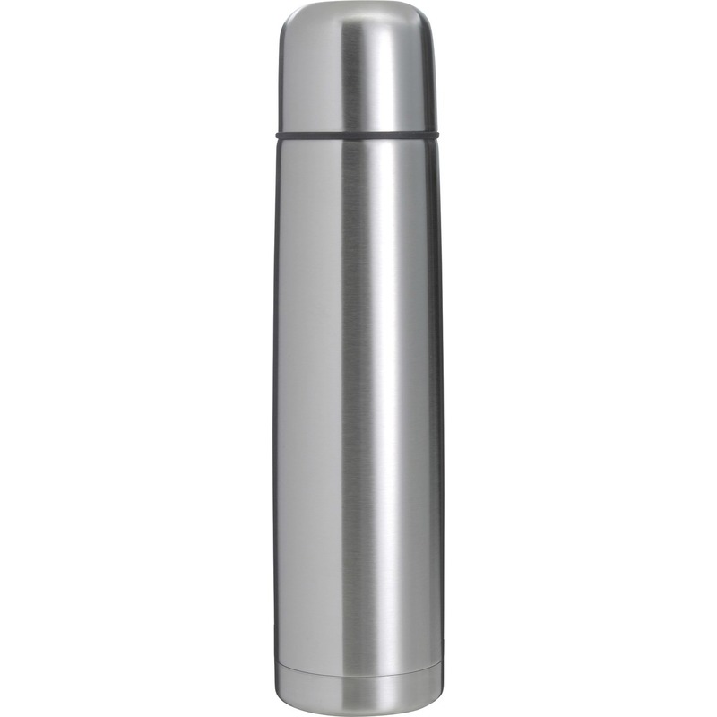 RVS thermosfles-isoleerkan 1 liter zilver
