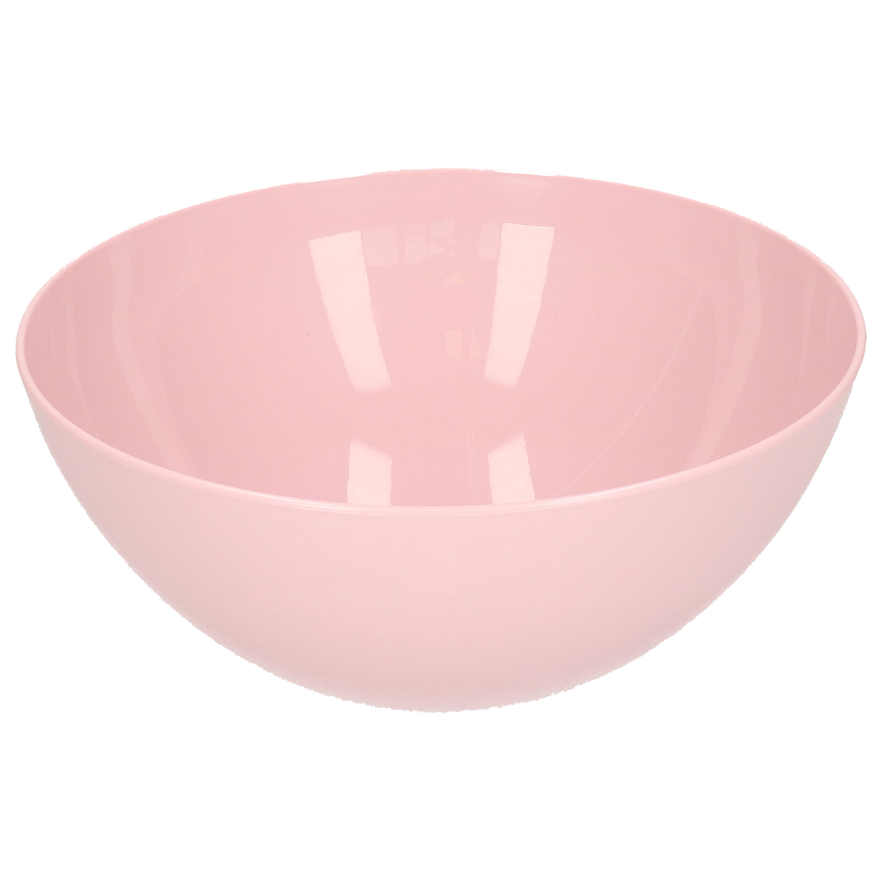 Serveerschaal-saladeschaal D20 x H8 cm kunststof roze
